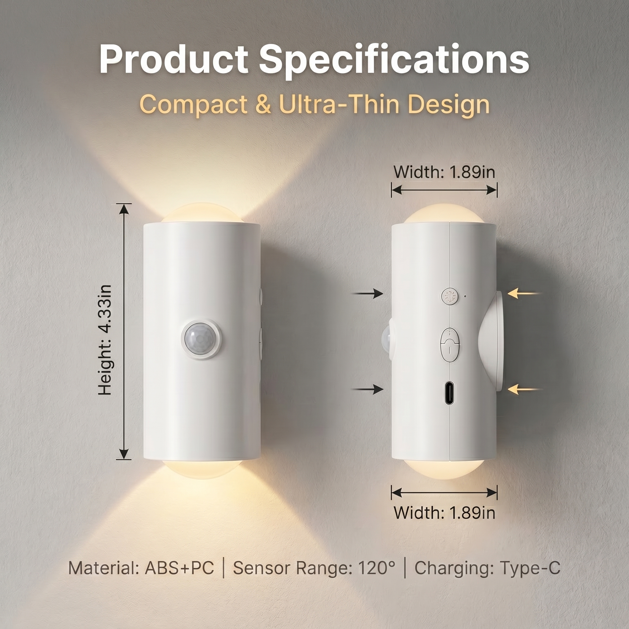LED Motion Sensor Night Light - Smart Auto-On Cabinet Light with 16 Colors, Rechargeable Magnetic Night Light for Kids Bedroom Kitchen Hallway Stairs, Protects Baby and Family at Night