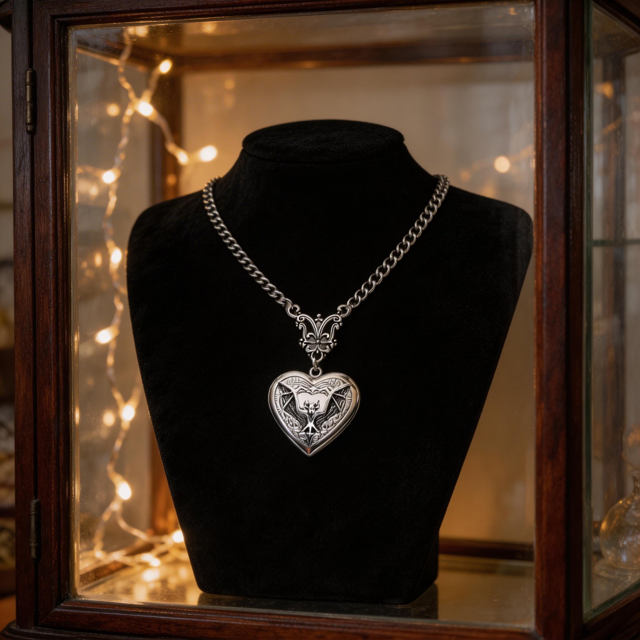 🖤✨ Gothic Heart Pendant Necklace – Vintage Love Heart Statement Jewelry