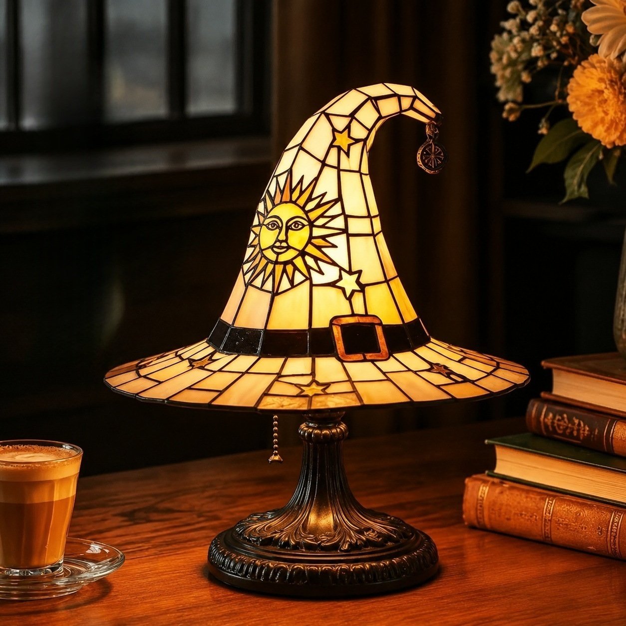 🧙♀️Witch Hat Lamps - Handcrafted Stained Gothic Wizard Hat Lights for Decor
