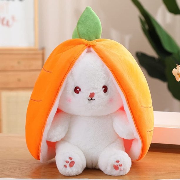 Statisticsm Strawberry Bunny Transformed into Little Rabbit Fruit Doll Plush Toy