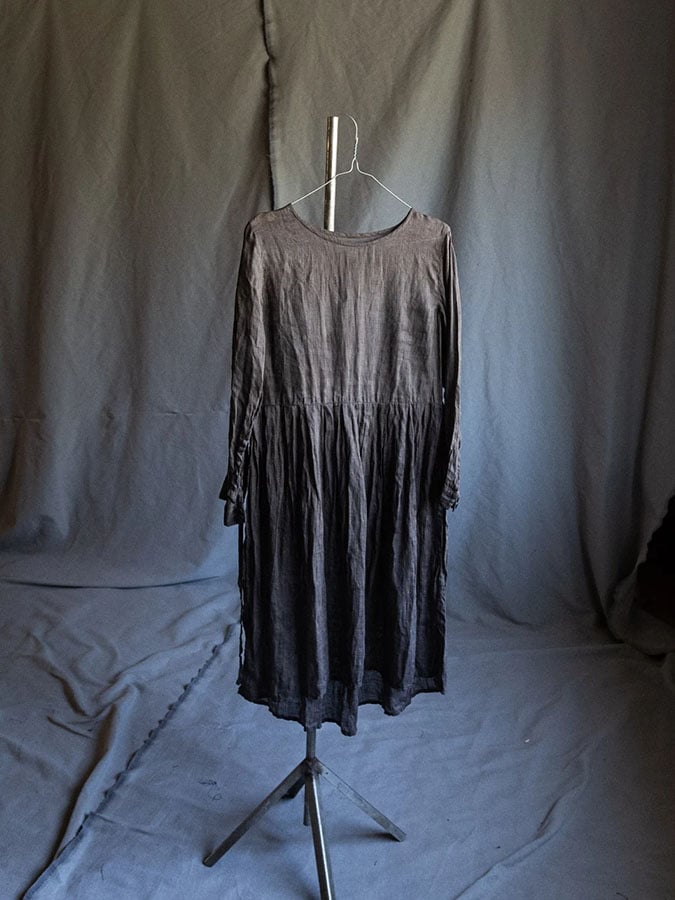 Women'S Casual Vintage Natural Cotton And Linen Dress