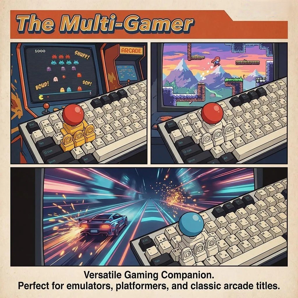 🕹️ Mini Plug‑On Keyboard Arcade Joystick – Snap‑On Retro Controller for PC