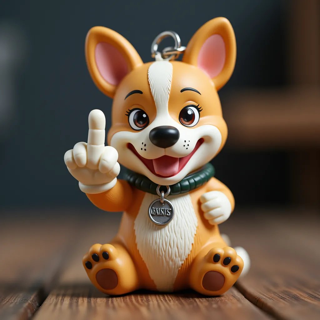 🔥LAST DAY SALE 49% OFF 🐶Funny Middle Finger Dog Keychain (BUY 3 GET 1 FREE)