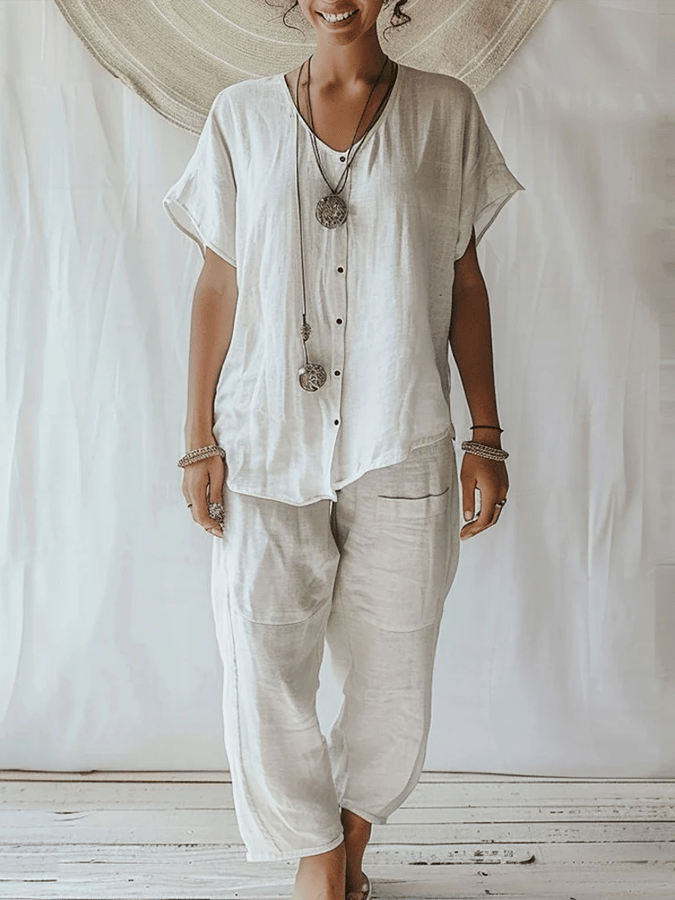 Women's Casual Solid Color Cotton Pants