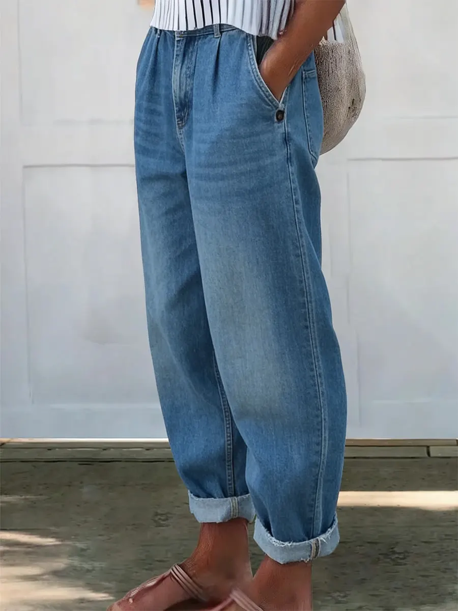 Women's Casual Cotton Denim Pants
