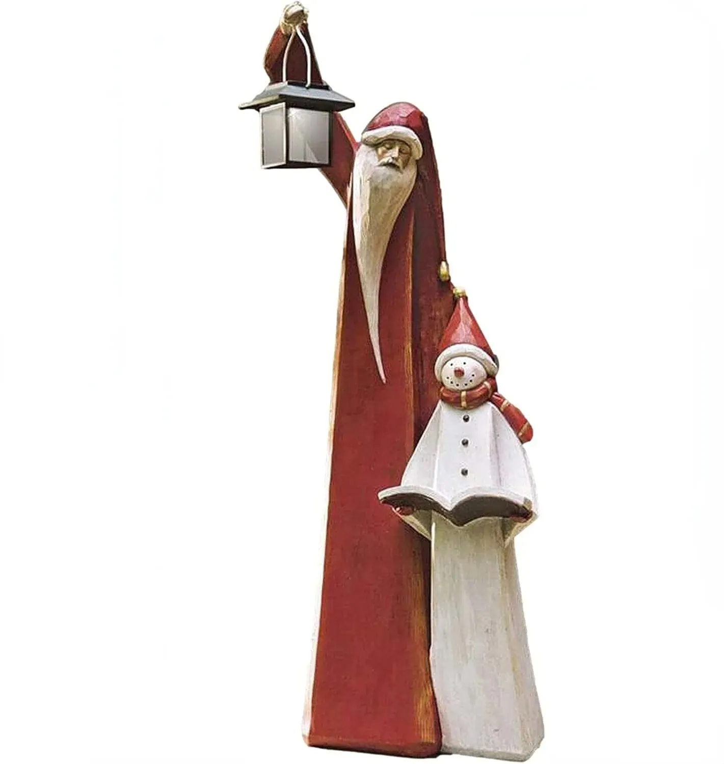 Oncandforal🔥Flash Sale - 70% OFF 🎄Santa and Snowman Sculpture with Solar Lantern