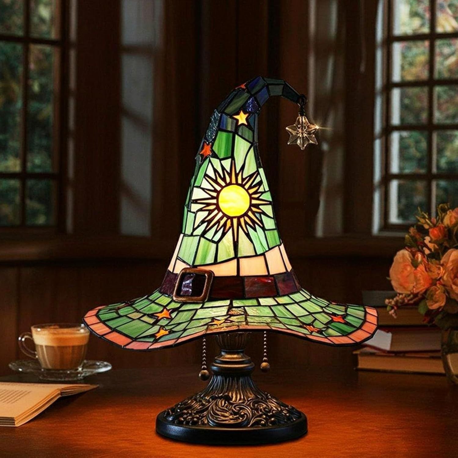 🧙♀️Witch Hat Lamps - Handcrafted Stained Gothic Wizard Hat Lights for Decor