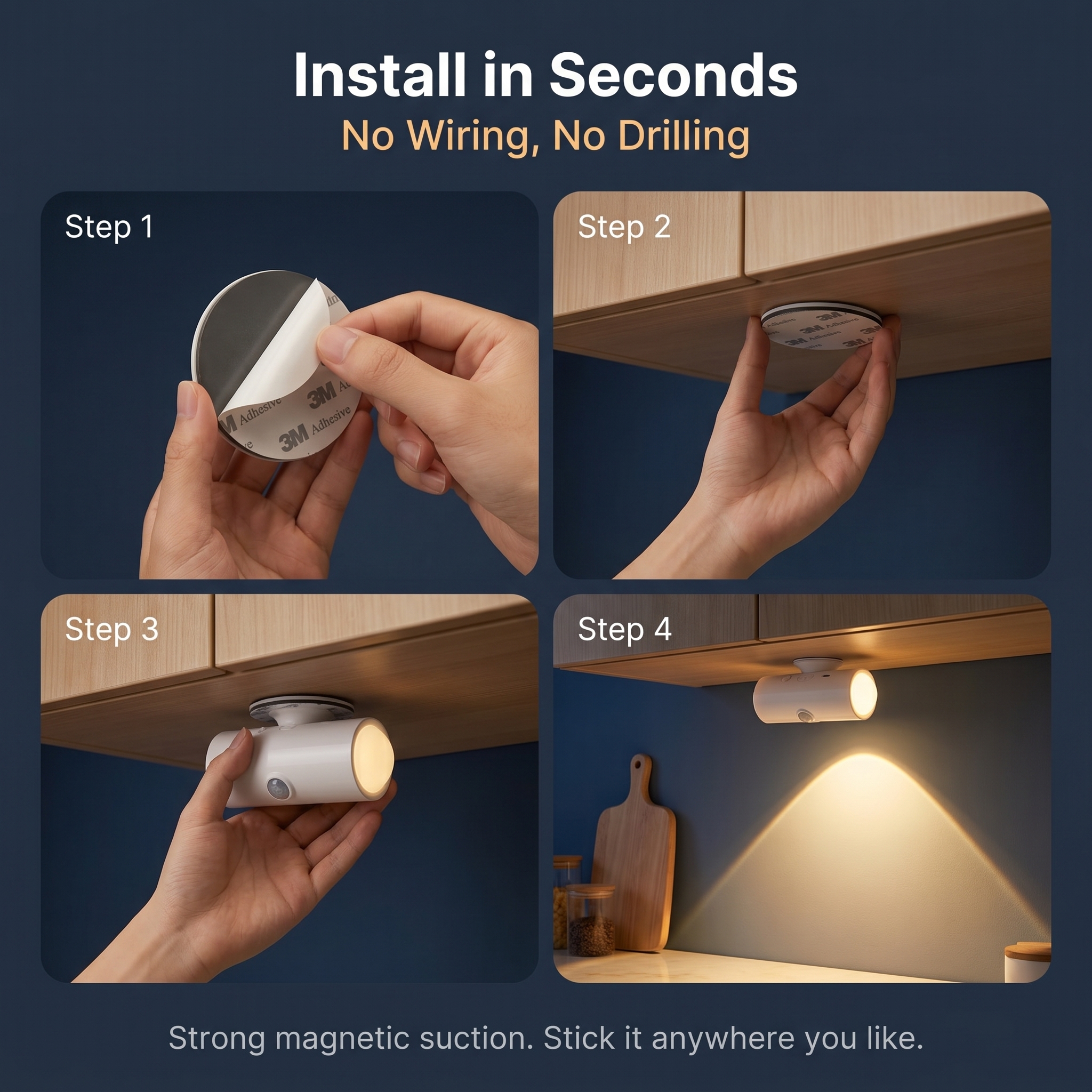 LED Motion Sensor Night Light - Smart Auto-On Cabinet Light with 16 Colors, Rechargeable Magnetic Night Light for Kids Bedroom Kitchen Hallway Stairs, Protects Baby and Family at Night