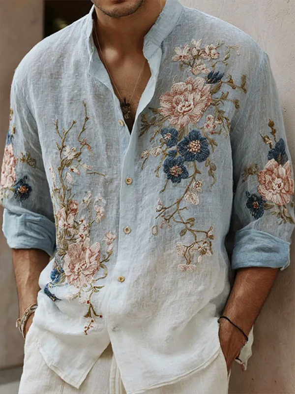 Men's Gradual Change Of Vines Art Print Long Sleeve Shirt