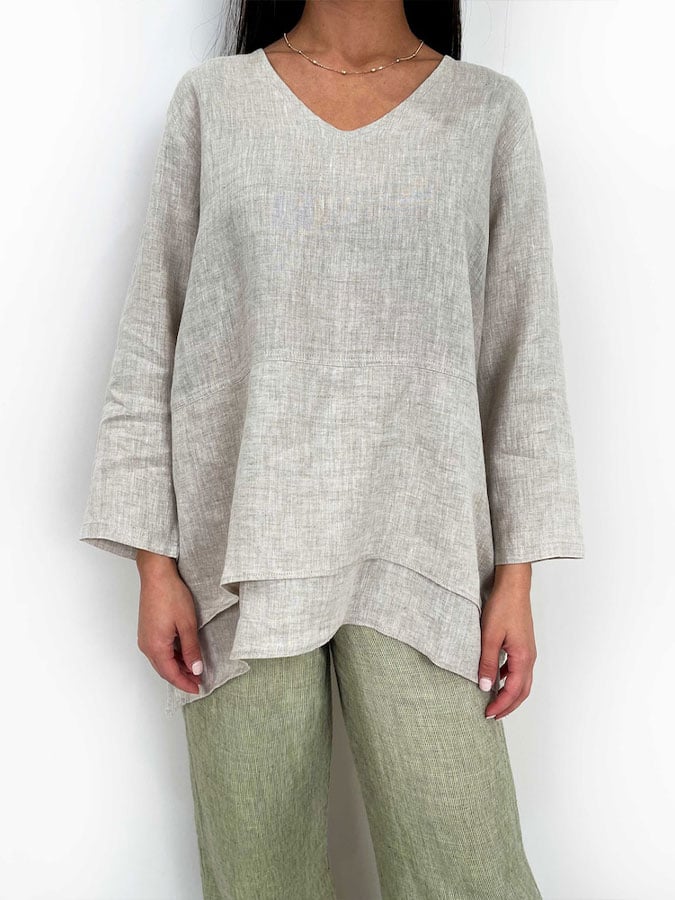 Women's cotton and linen casual loose shirt
