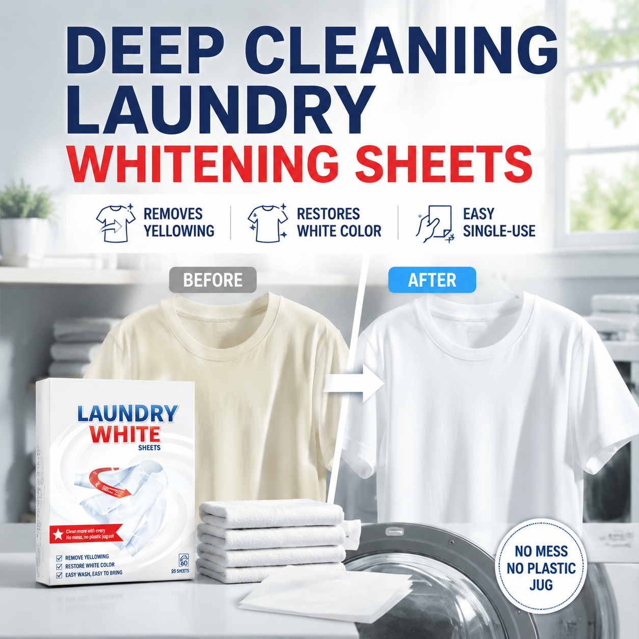Deep Cleaning Laundry Whitening Sheets