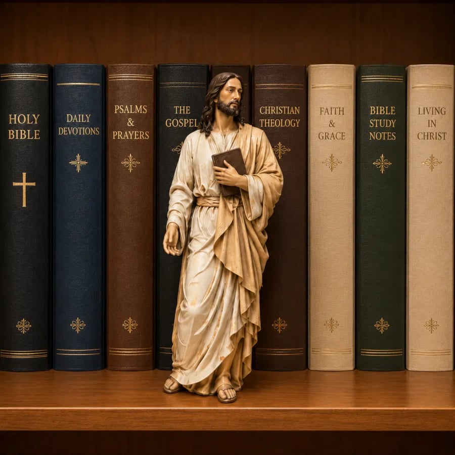 ✝️Jesus Figurine Bookshelf Decor Set🙏Sacred Companions for Your Daily Walk of Faith📚