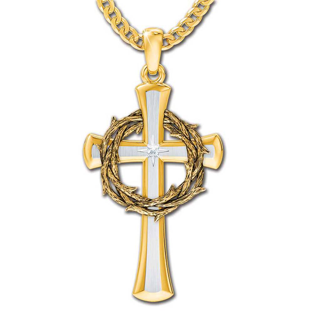 Crown of Thorns Diamond Cross Pendant