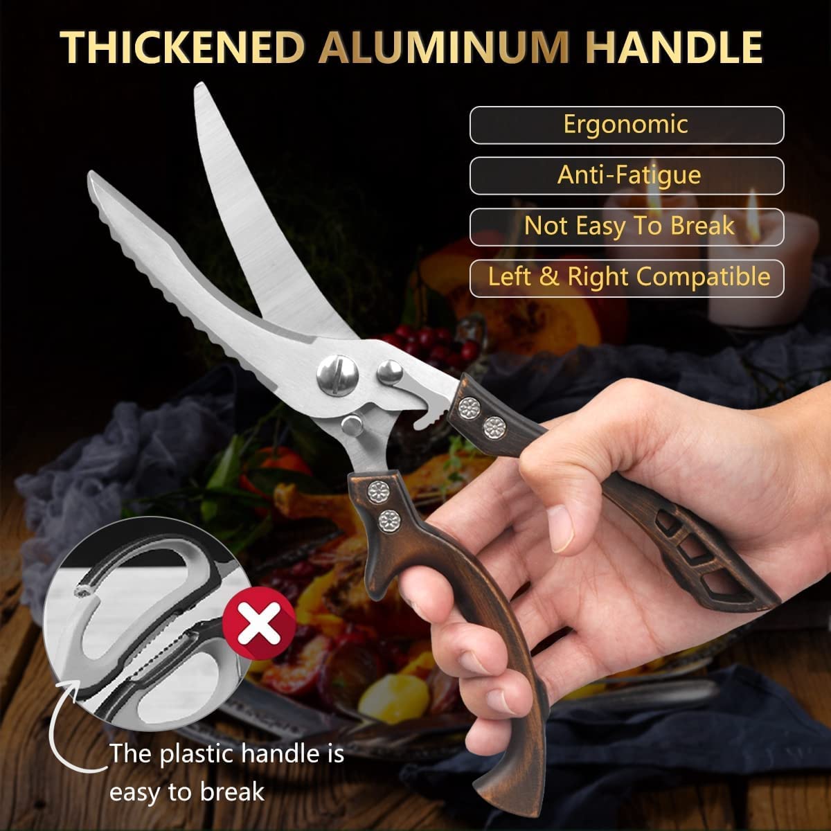 ✂🥩 HOT SALE NOW-50% OFF) -Heavy Duty Stainless Steel Bone-Cut Scissors