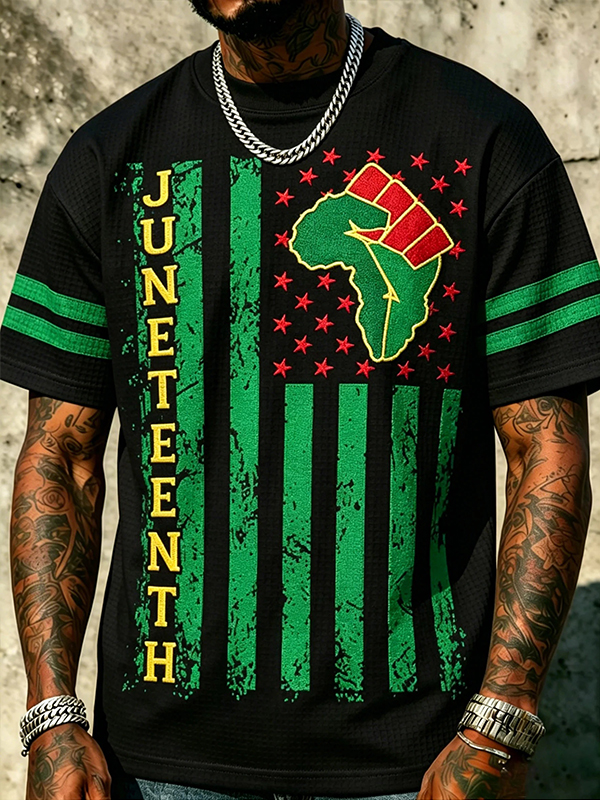 Men's Juneteenth Powerful Fist Art Print T-Shirt