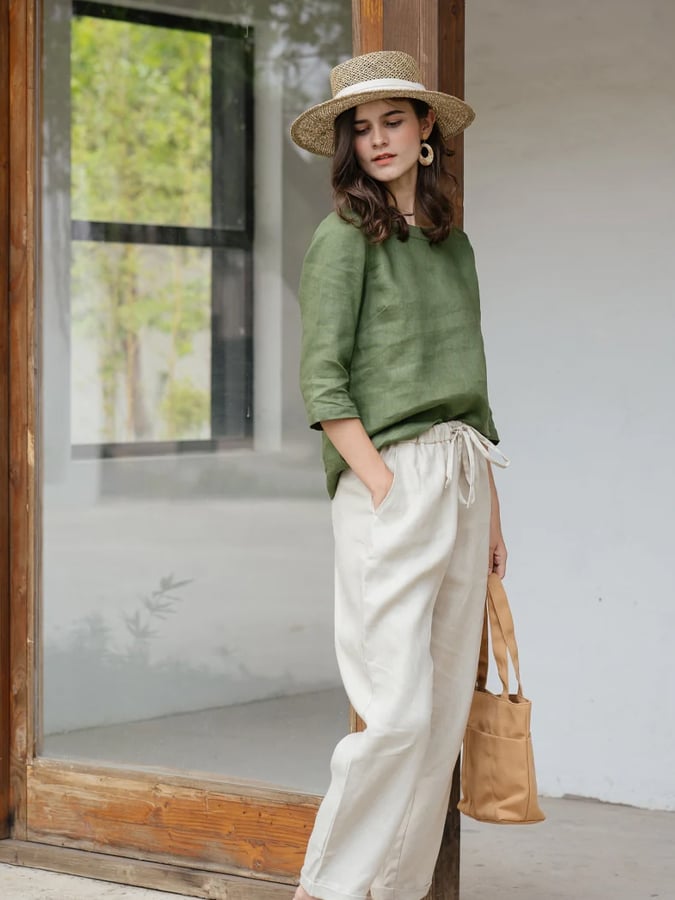 Women's  Loose Linen Top