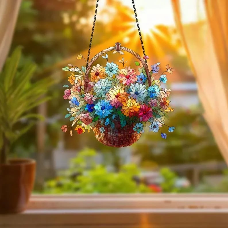 🔥LAST DAY 50% OFF - 💐 Art Flower Basket Pendant 🏡