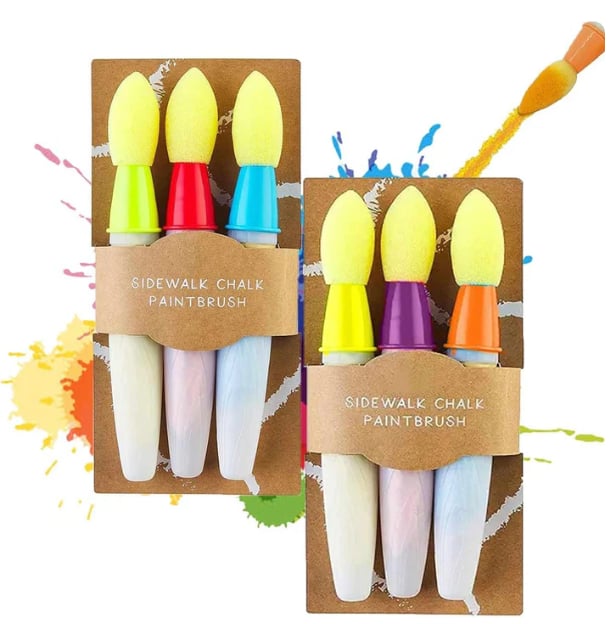 🔥Last Day 49% OFF - 🌈Outdoor Sidewalk Chalk Paint Brush Set | Paint in the Brushes – Just Add Water✨🎨
