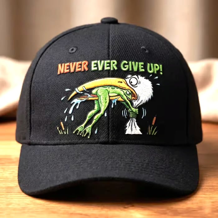 🔥Last 4 hours 49% OFF - 🌟3D Funny Frog Never Ever Give Up Resilience Hat