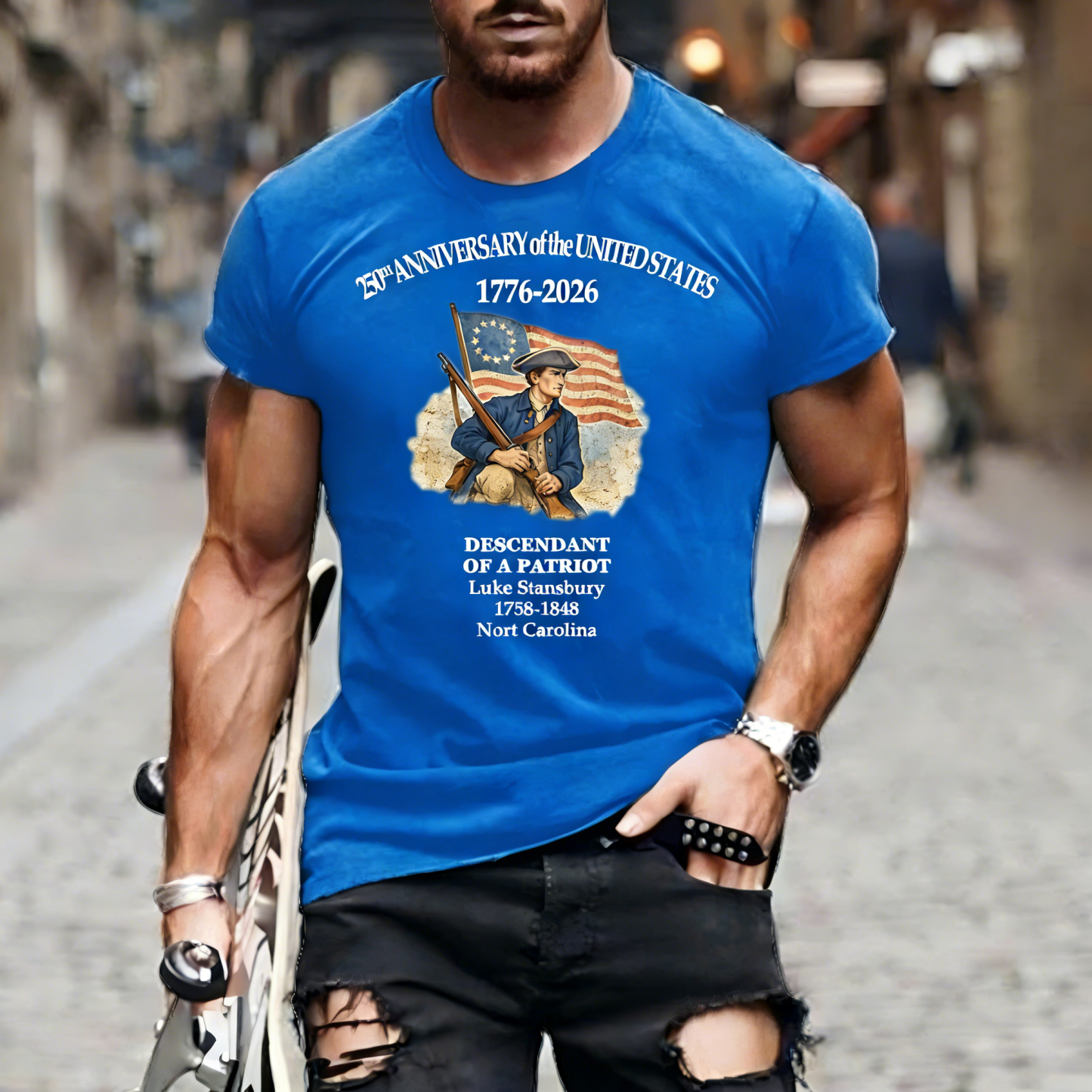 [Copy]Men's Retro 250th Anniversary of the United States Independence Day Cross Print Polo Shirt