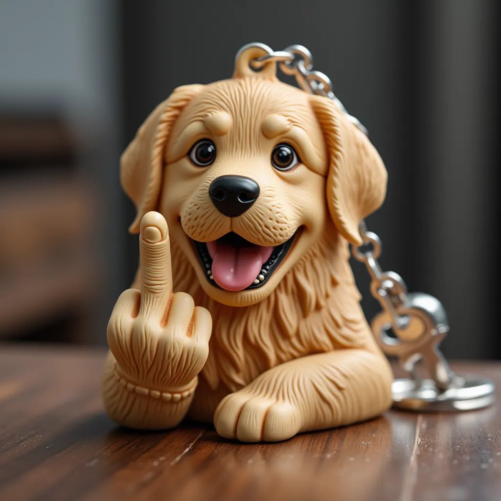 🔥LAST DAY SALE 49% OFF 🐶Funny Middle Finger Dog Keychain (BUY 3 GET 1 FREE)