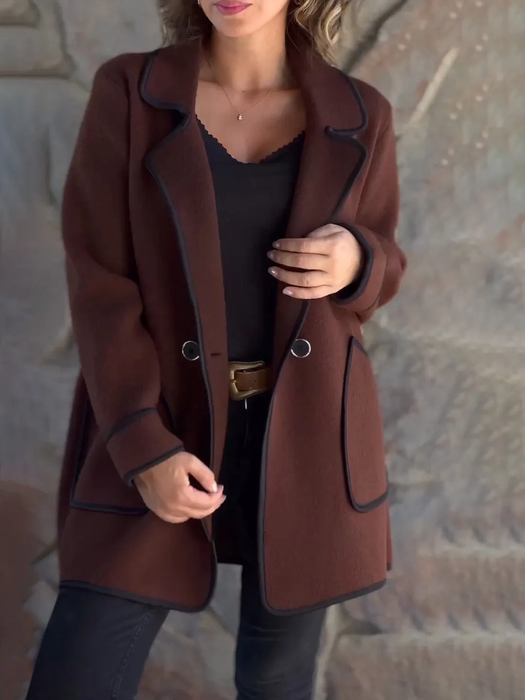 Women's Contrast Color Casual Jacket (Buy 2 Free Shipping)