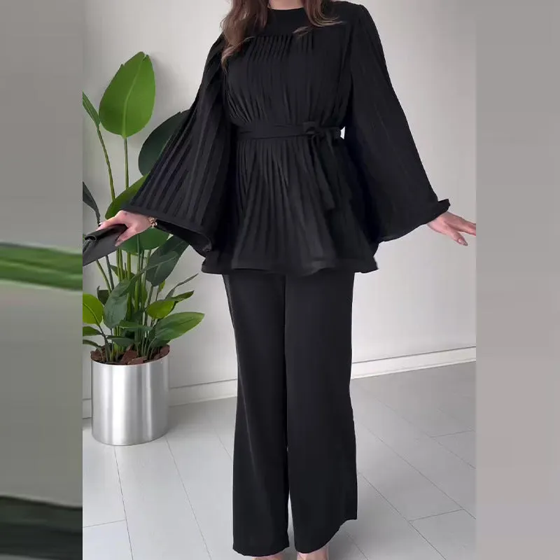 Pleated Two-Piece Set