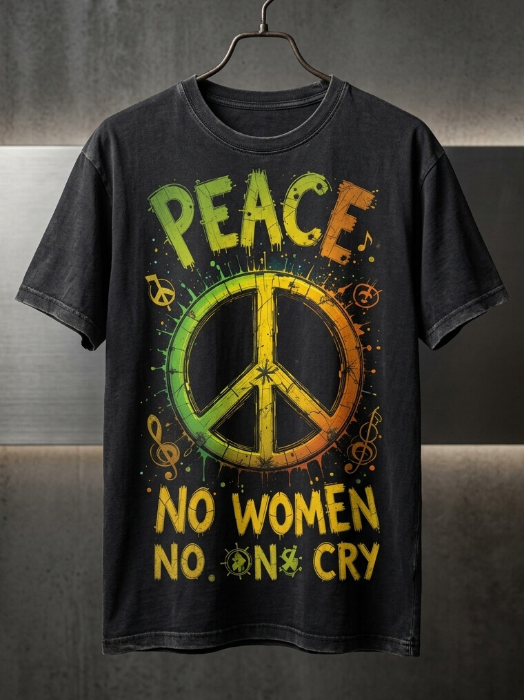 Men's Peace Graffiti Art Print Cotton Casual T-Shirt