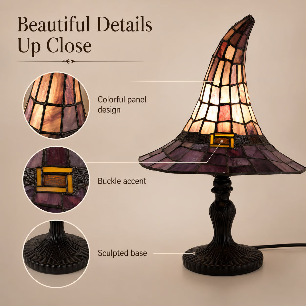 ✨Limited Edition 50% OFF🧙‍♀️ Stained-Resin Witch Hat Lamp – Enchanting Gothic Ambient Light