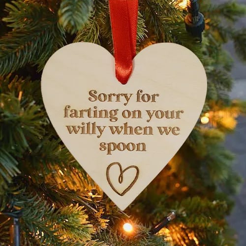 Christmas Hot Sale - Humor Wooden Heart Ornaments