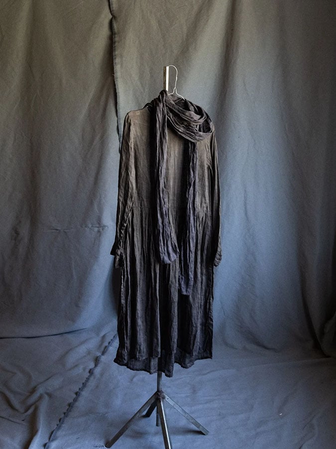 Women'S Casual Vintage Natural Cotton And Linen Dress
