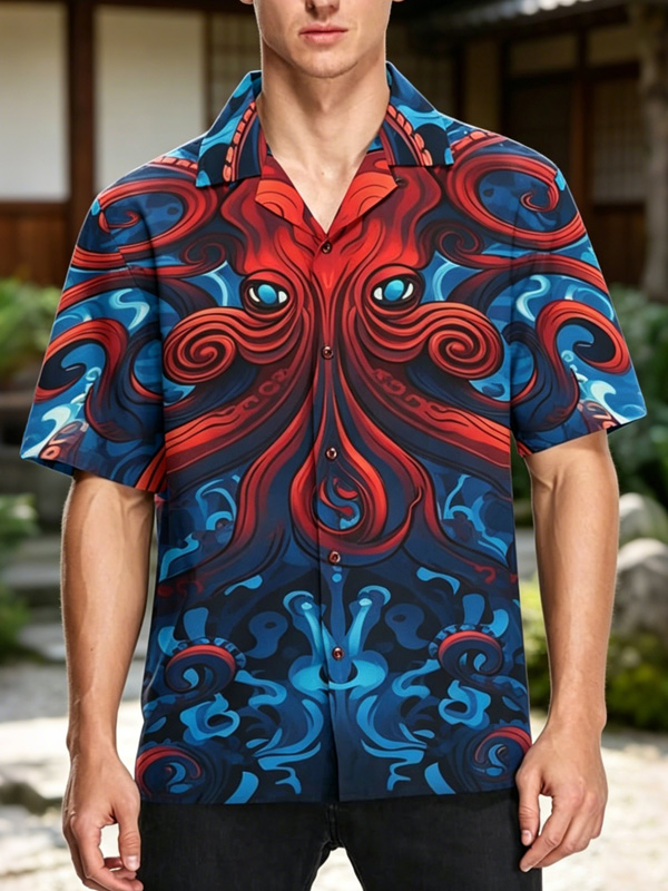 Men's Octopus Ocean Art Print Shirt