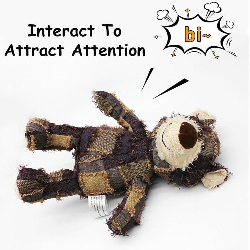 Indestructible Robust Teddy Bear Dog Toy - Training Interactive Play Dog Toys for Aggressive Chewers