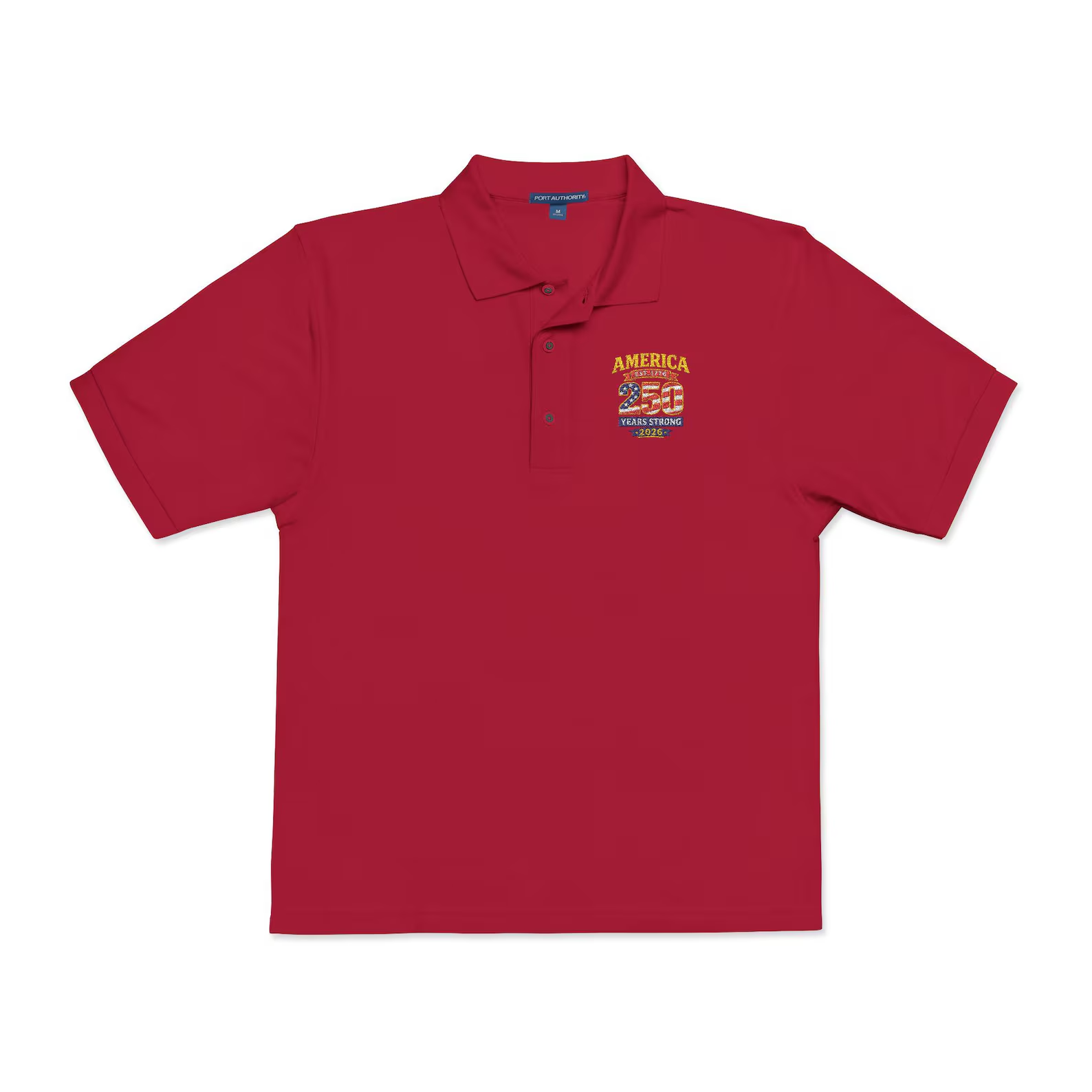 America 250th Anniversary Polo Shirt – Patriotic Embroidered Tee