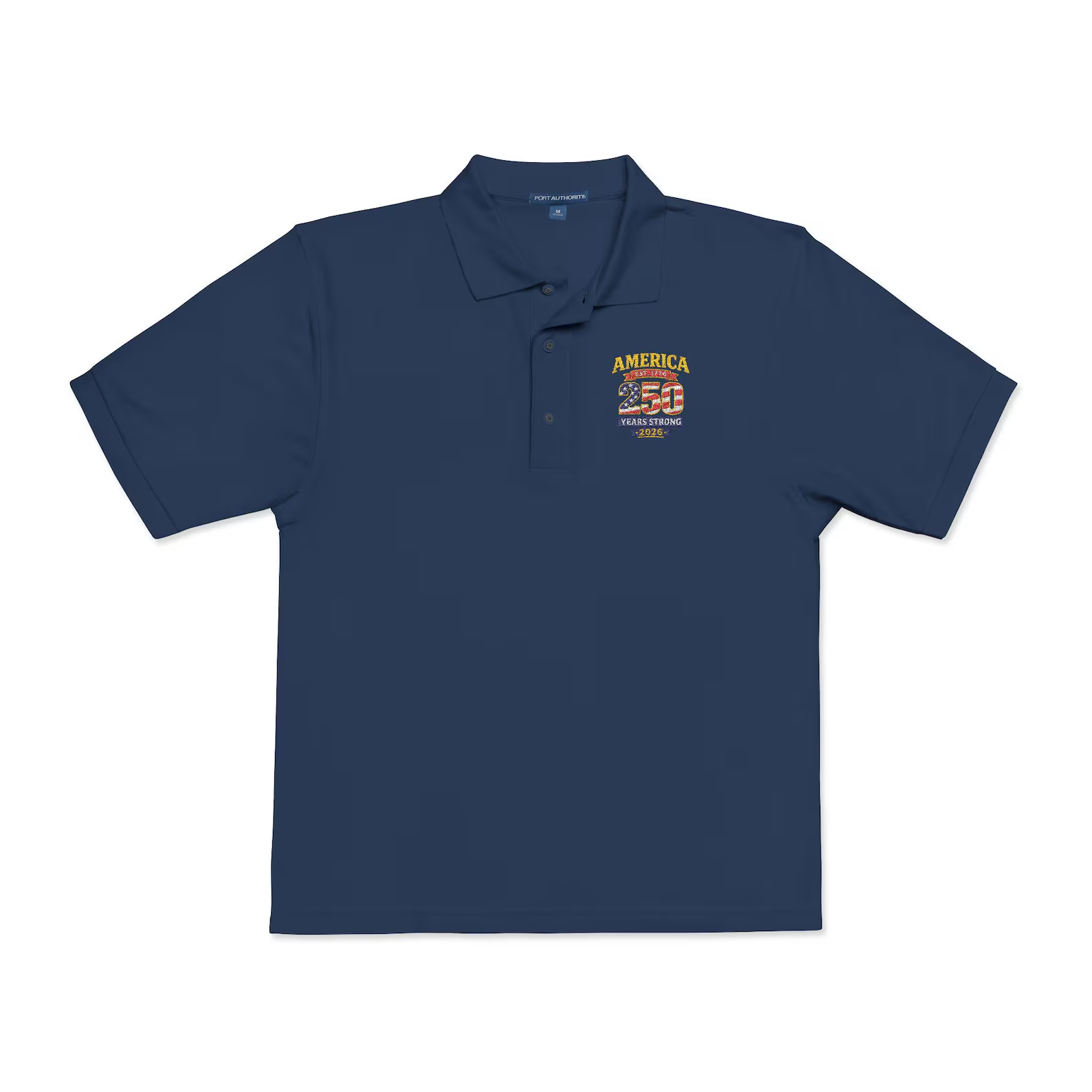 America 250th Anniversary Polo Shirt – Patriotic Embroidered Tee
