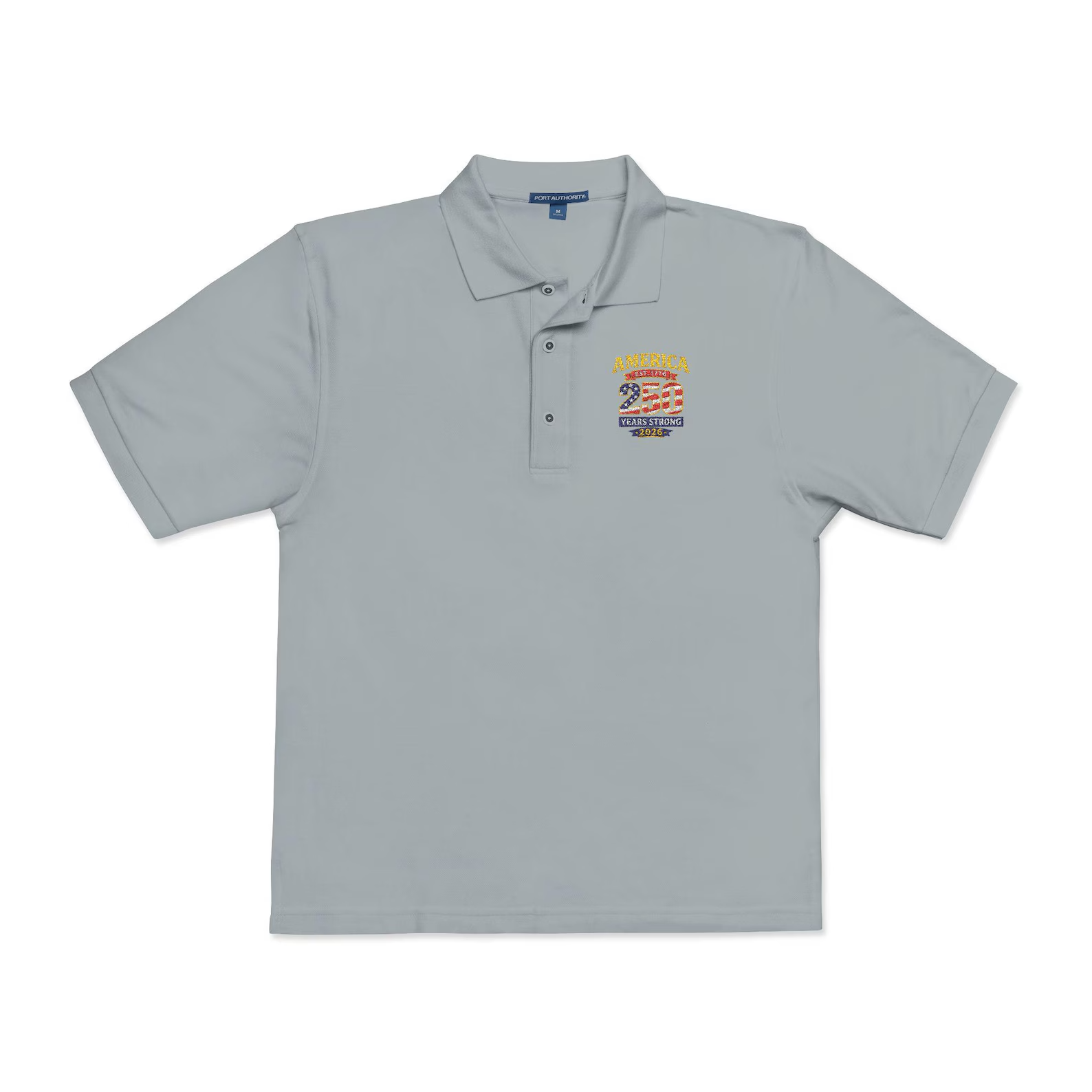 America 250th Anniversary Polo Shirt – Patriotic Embroidered Tee