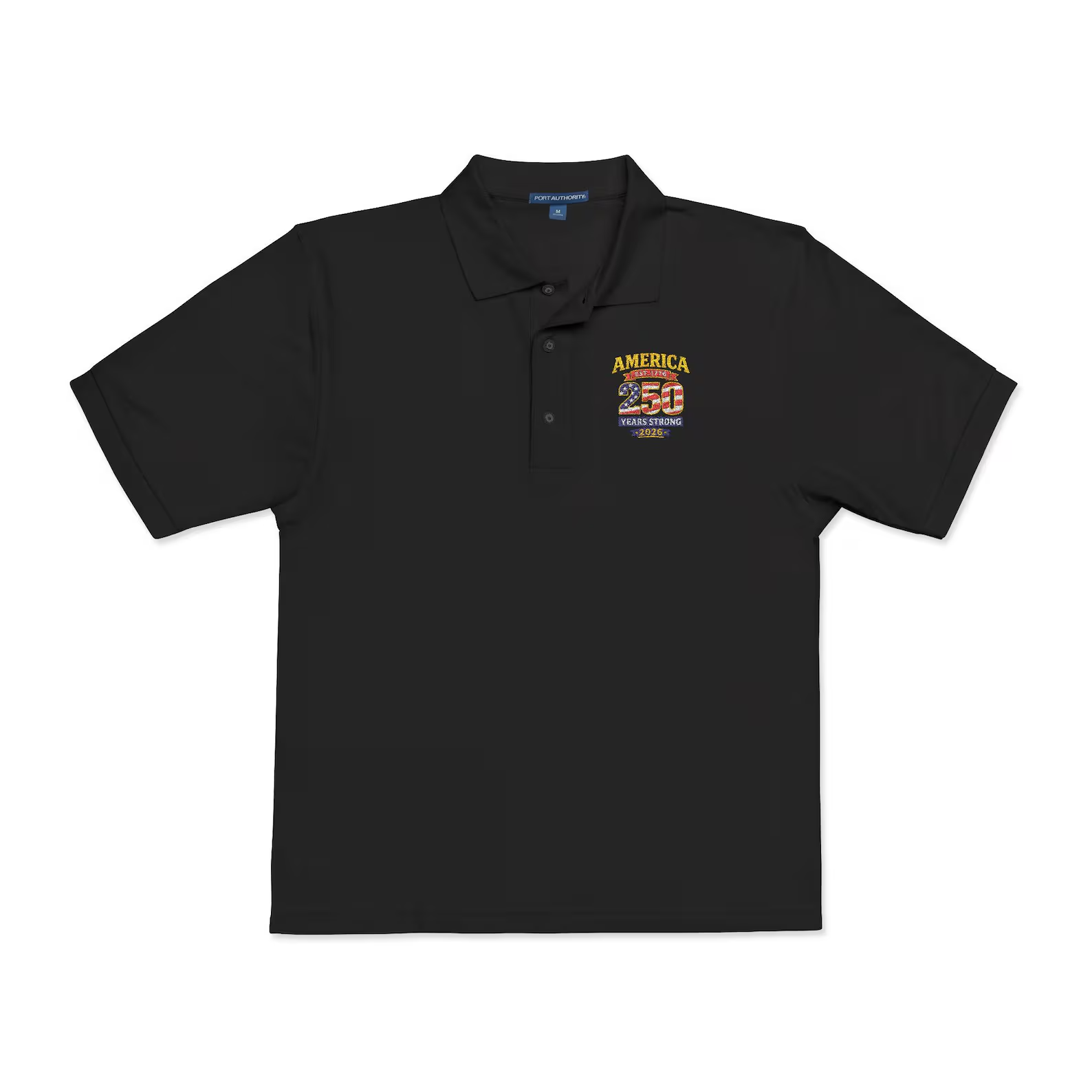 America 250th Anniversary Polo Shirt – Patriotic Embroidered Tee