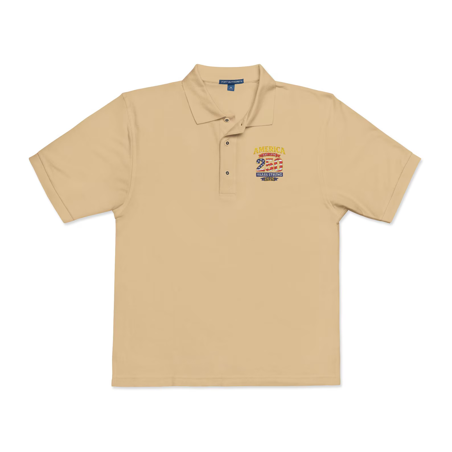 America 250th Anniversary Polo Shirt – Patriotic Embroidered Tee