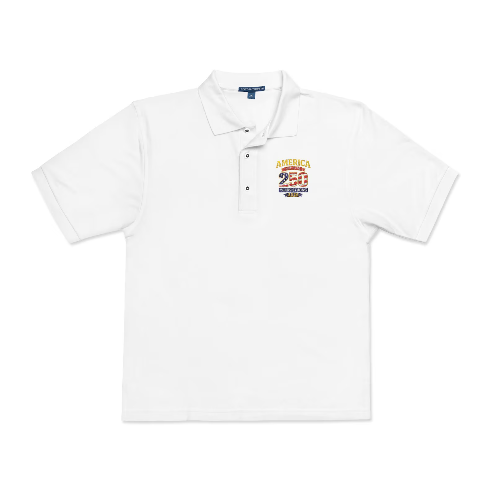 America 250th Anniversary Polo Shirt – Patriotic Embroidered Tee
