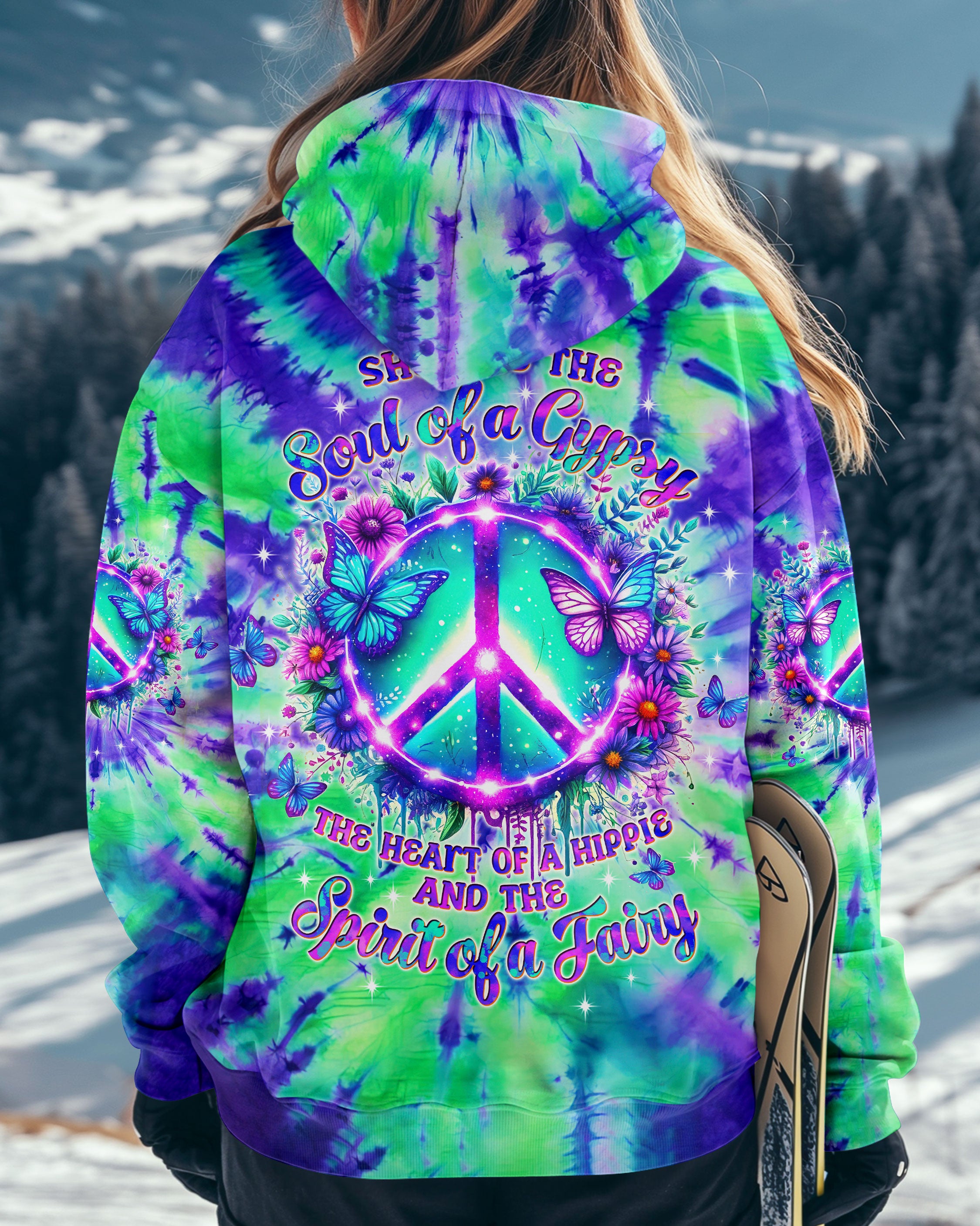 SPIRIT OF A FAIRY PEACE BUTTERFLY TIE DYE ALL OVER PRINT  - TLTW1001251