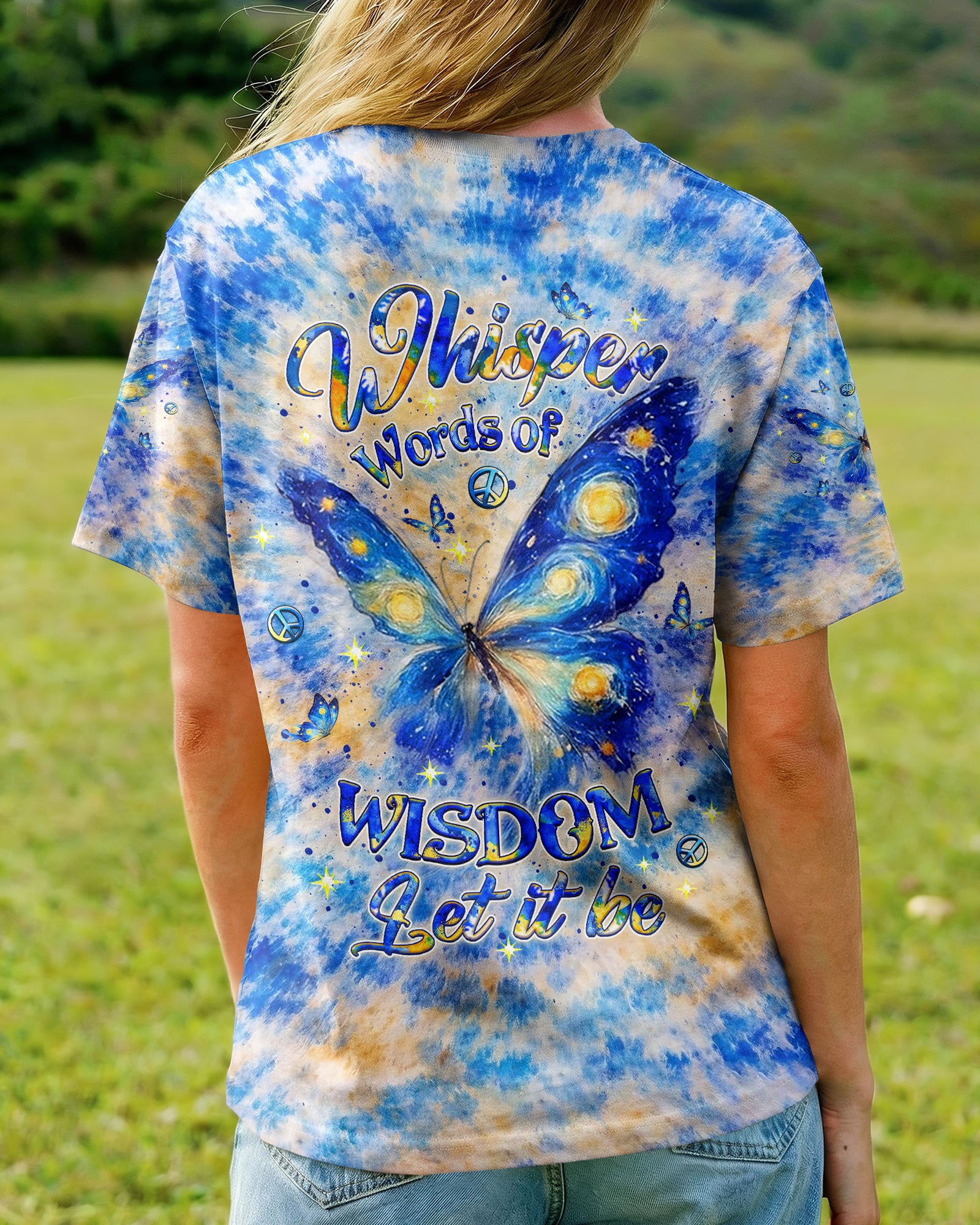 WHISPER WORDS OF WISDOM LET IT BE BUTTERFLY ALL OVER PRINT - YHLT2702262