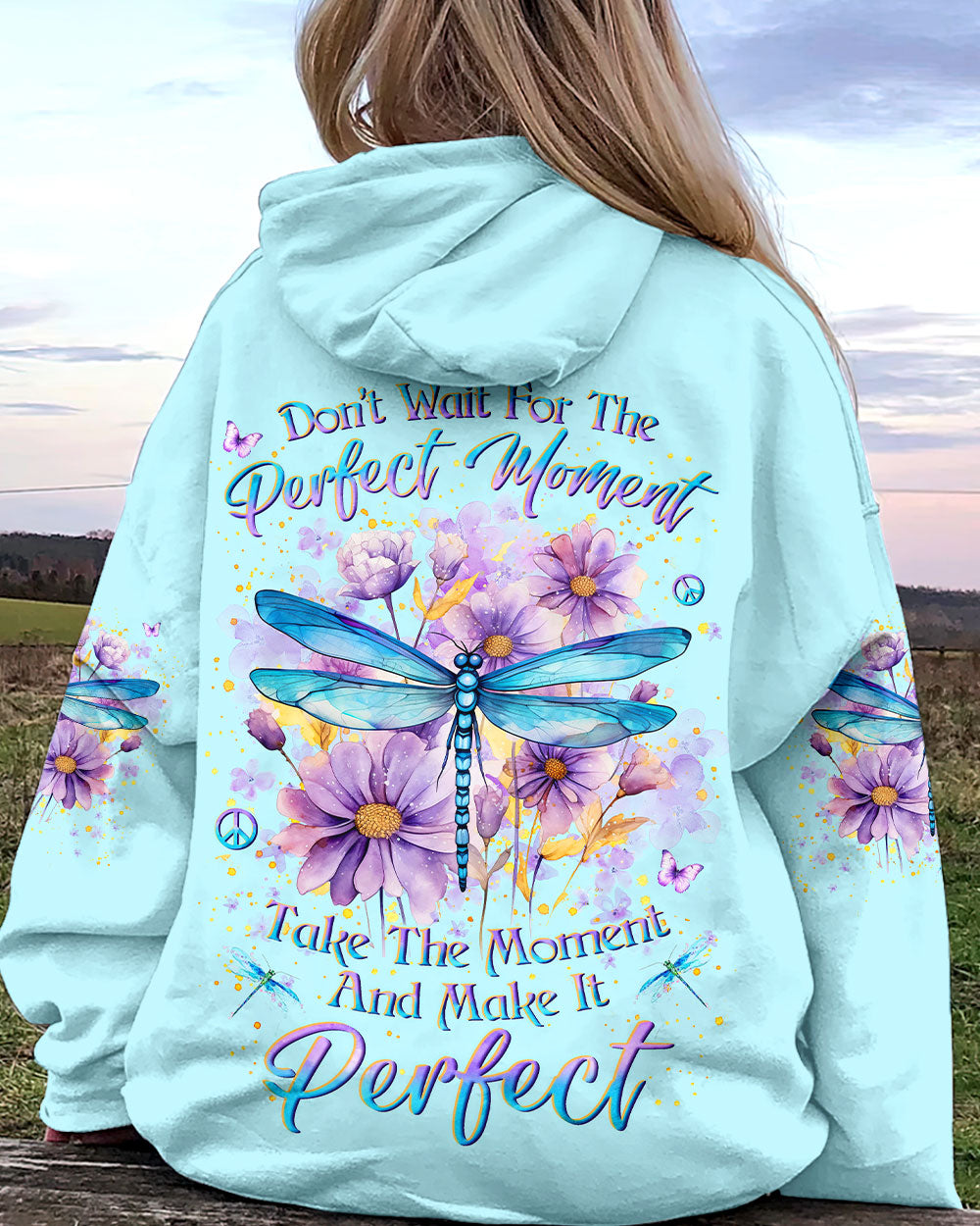 DON'T WAIT FOR THE PERFECT MOMENT DRAGONFLY ALL OVER PRINT - YHLN2912232