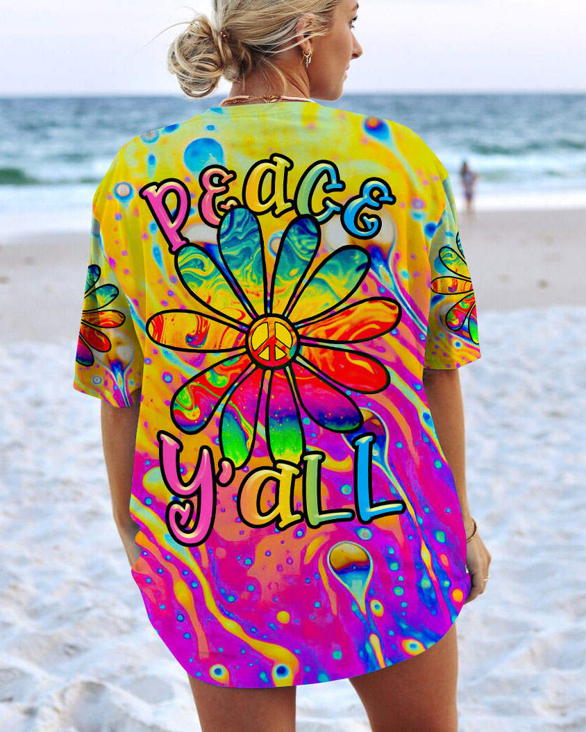PEACE Y'ALL COLORFUL DAISY ALL OVER PRINT - TLTR2906231