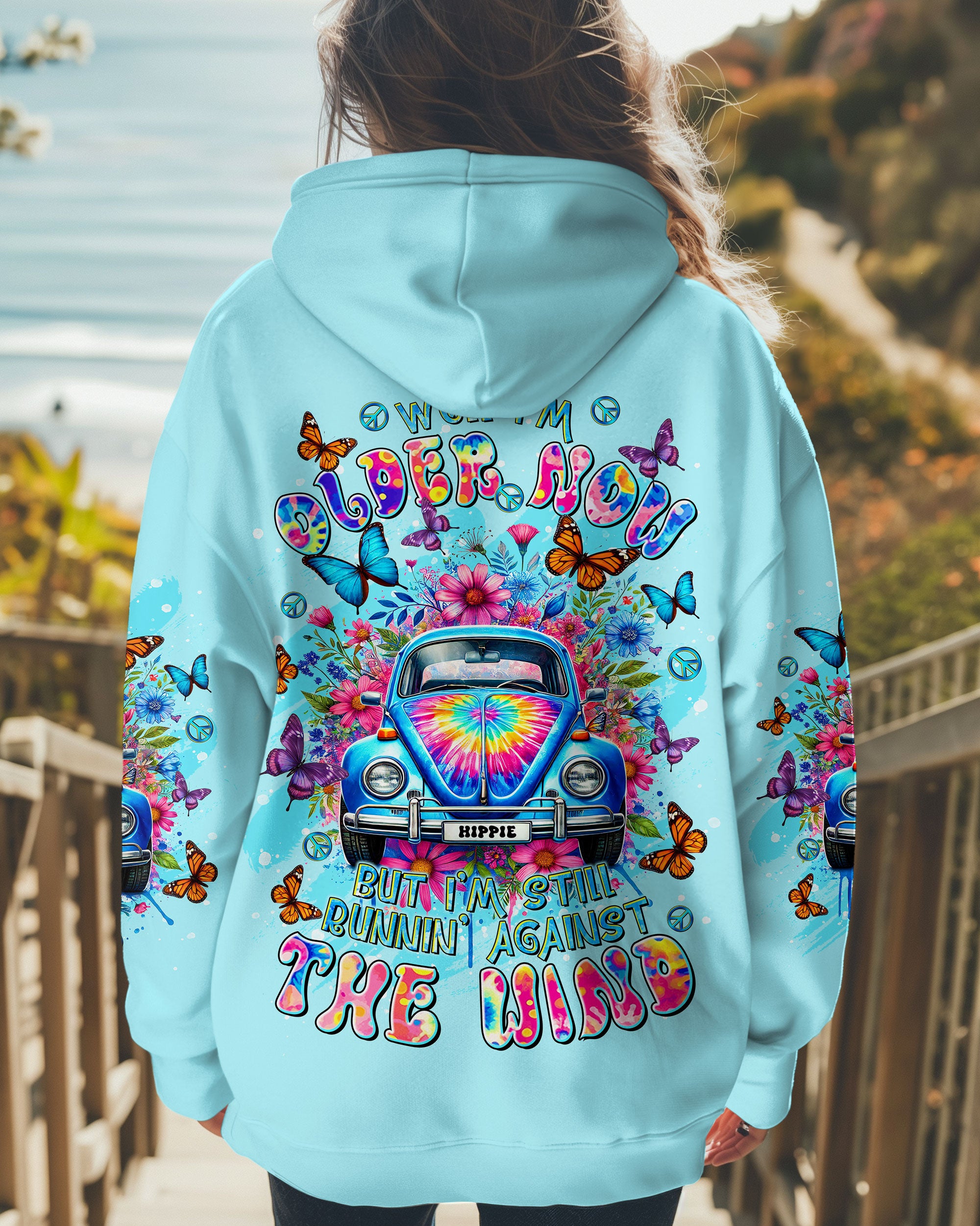 RUNNING AGAINST THE WIND CAR FLOWER ALL OVER PRINT - TLTR1702253