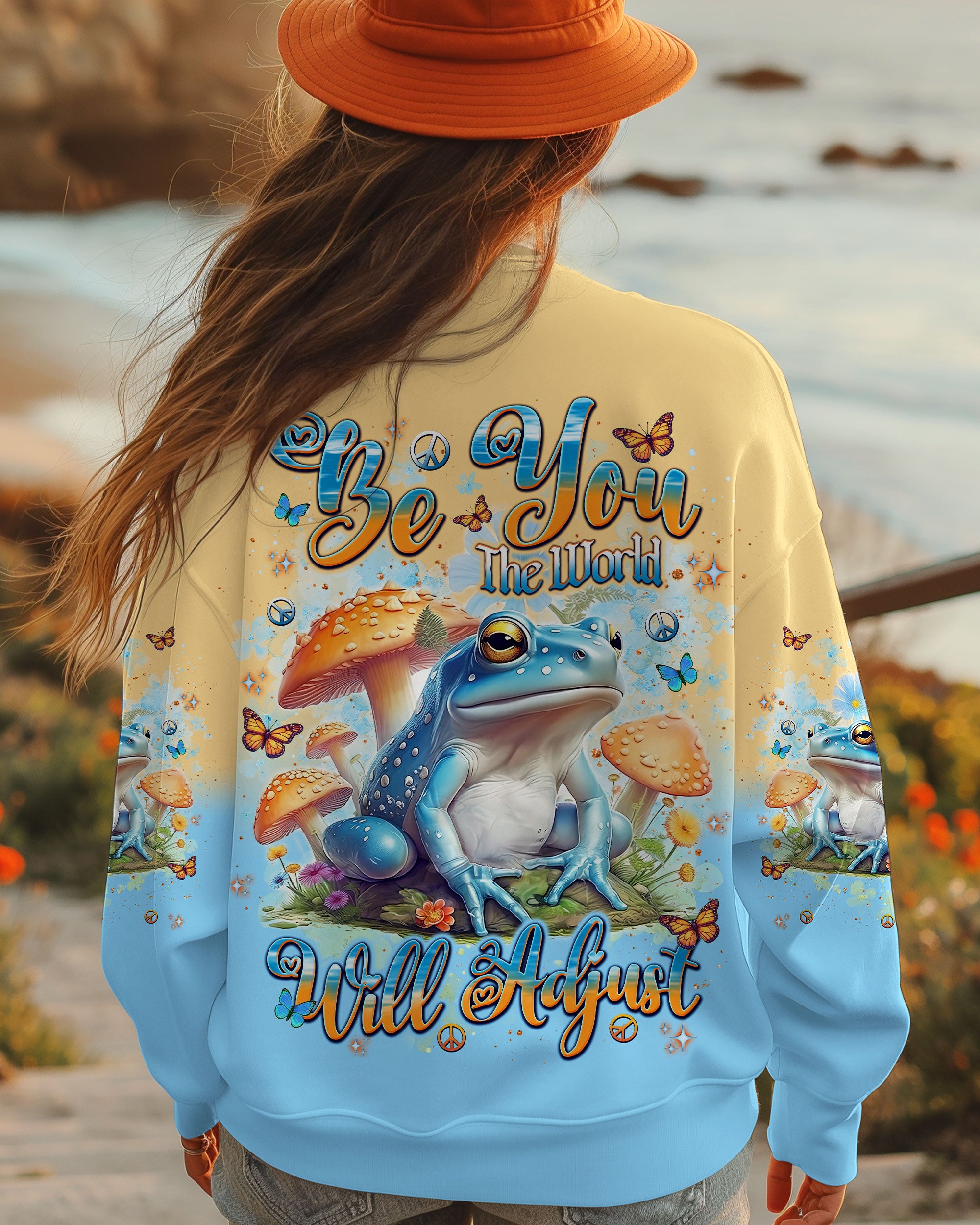 BE YOU THE WORLD WILL ADJUST FROG ALL OVER PRINT  - TLNT2401254