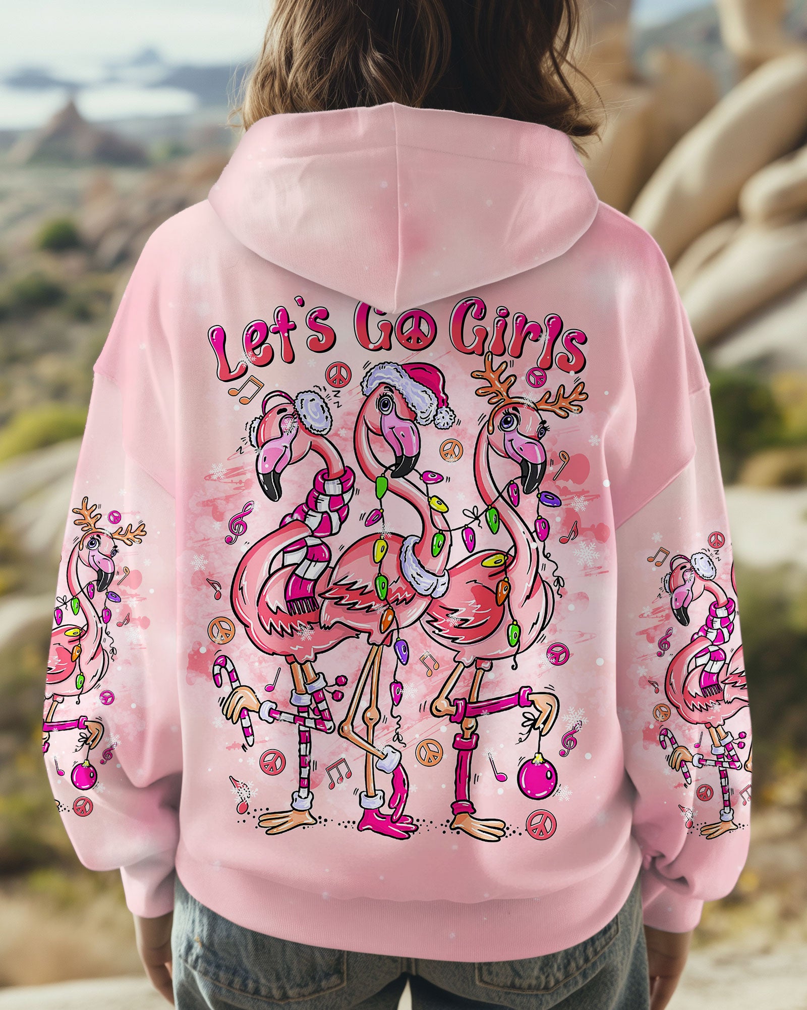 LET'S GO GIRLS FLAMINGO CHRISTMAS ALL OVER PRINT - TLTR1010244
