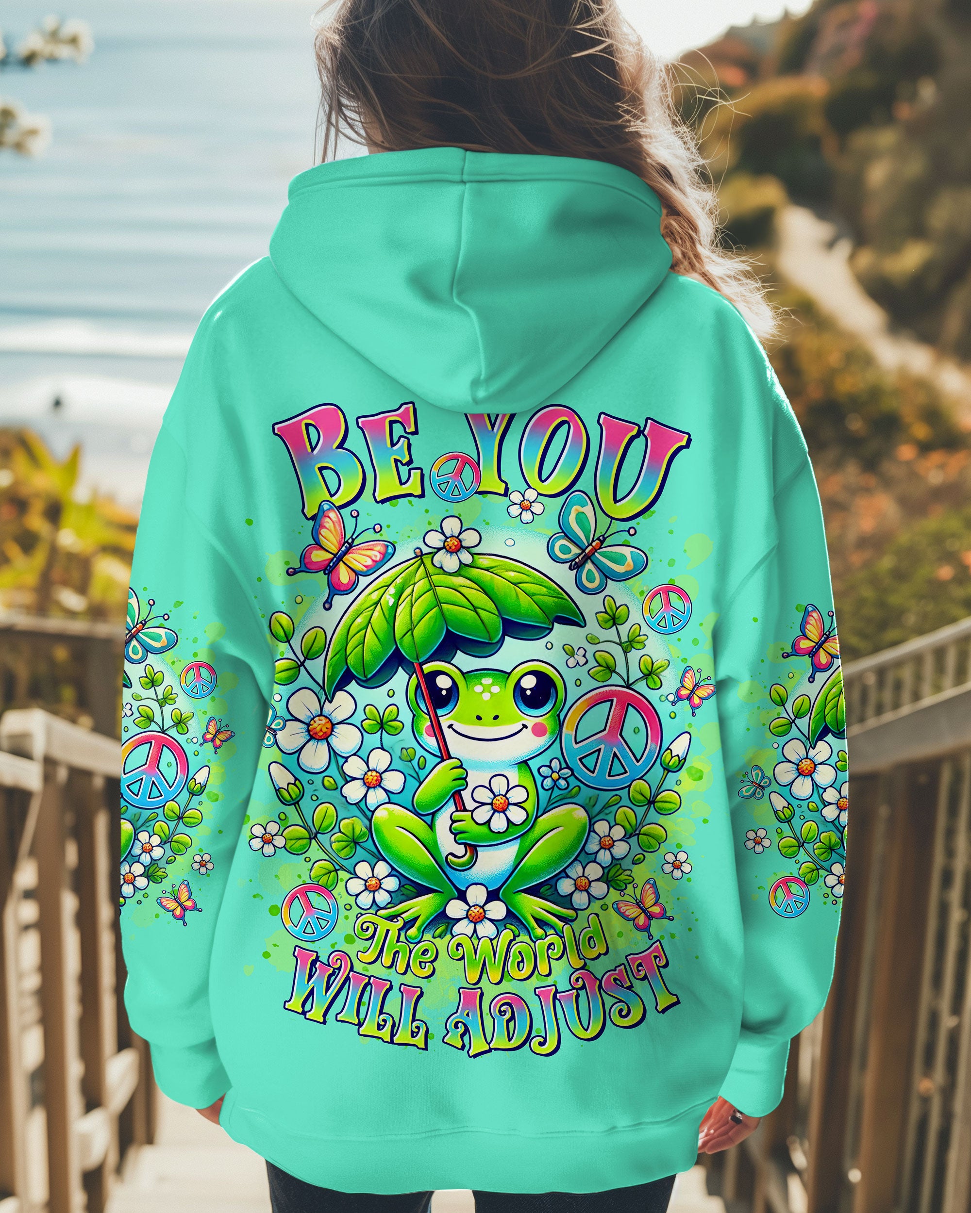 BE YOU THE WORLD WILL ADJUST FROG ALL OVER PRINT - TLTR0412242