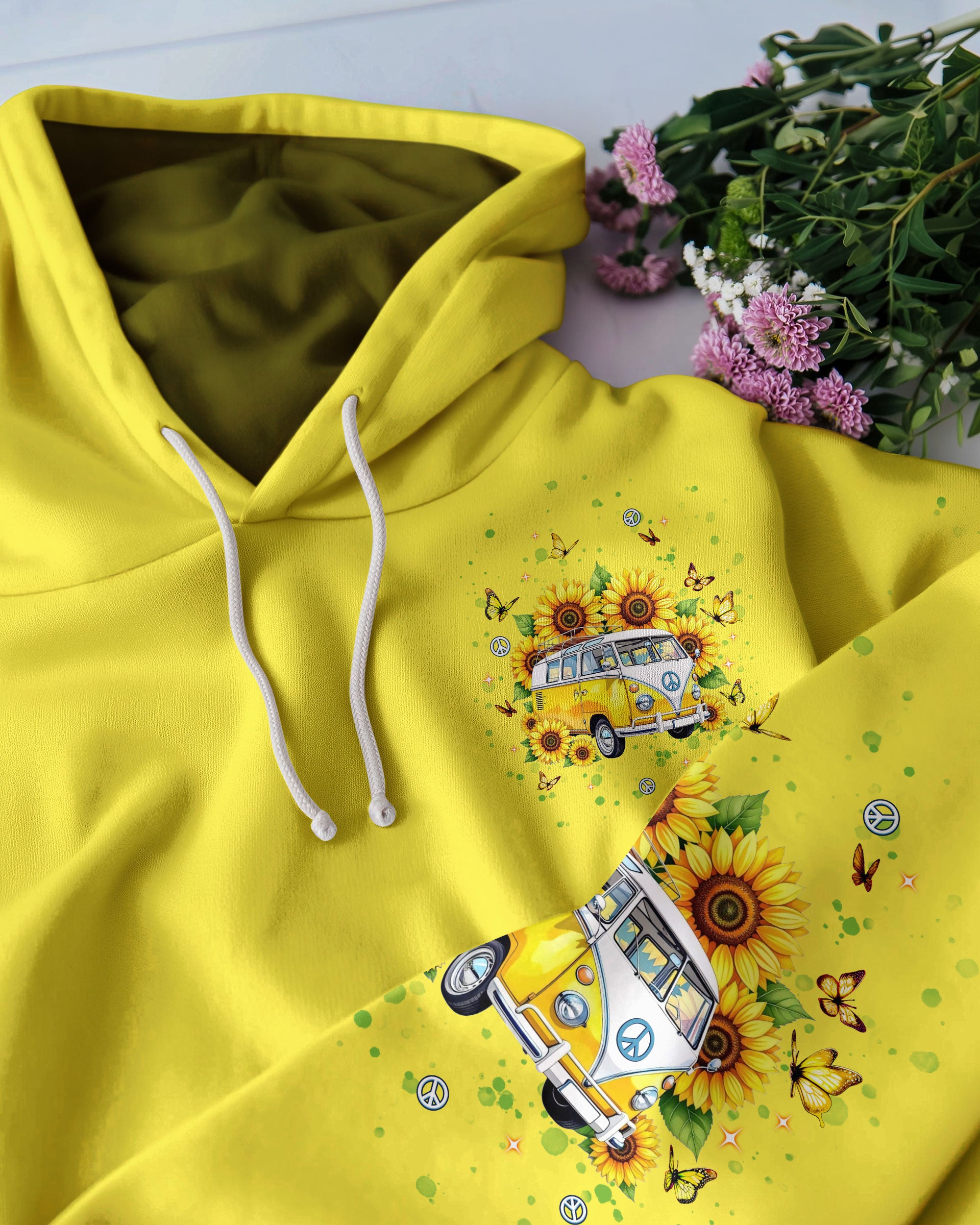 RUNNING AGAINST THE WIND BUS  SUNFLOWER ALL OVER PRINT - TLNT1109252