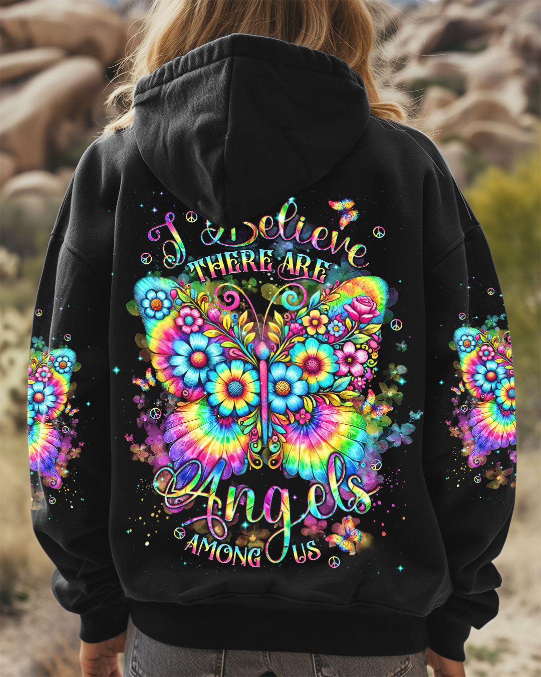 I BELIEVE THERE ARE ANGELS AMONG US BUTTERFLY ALL OVER PRINT - TLNT2609241