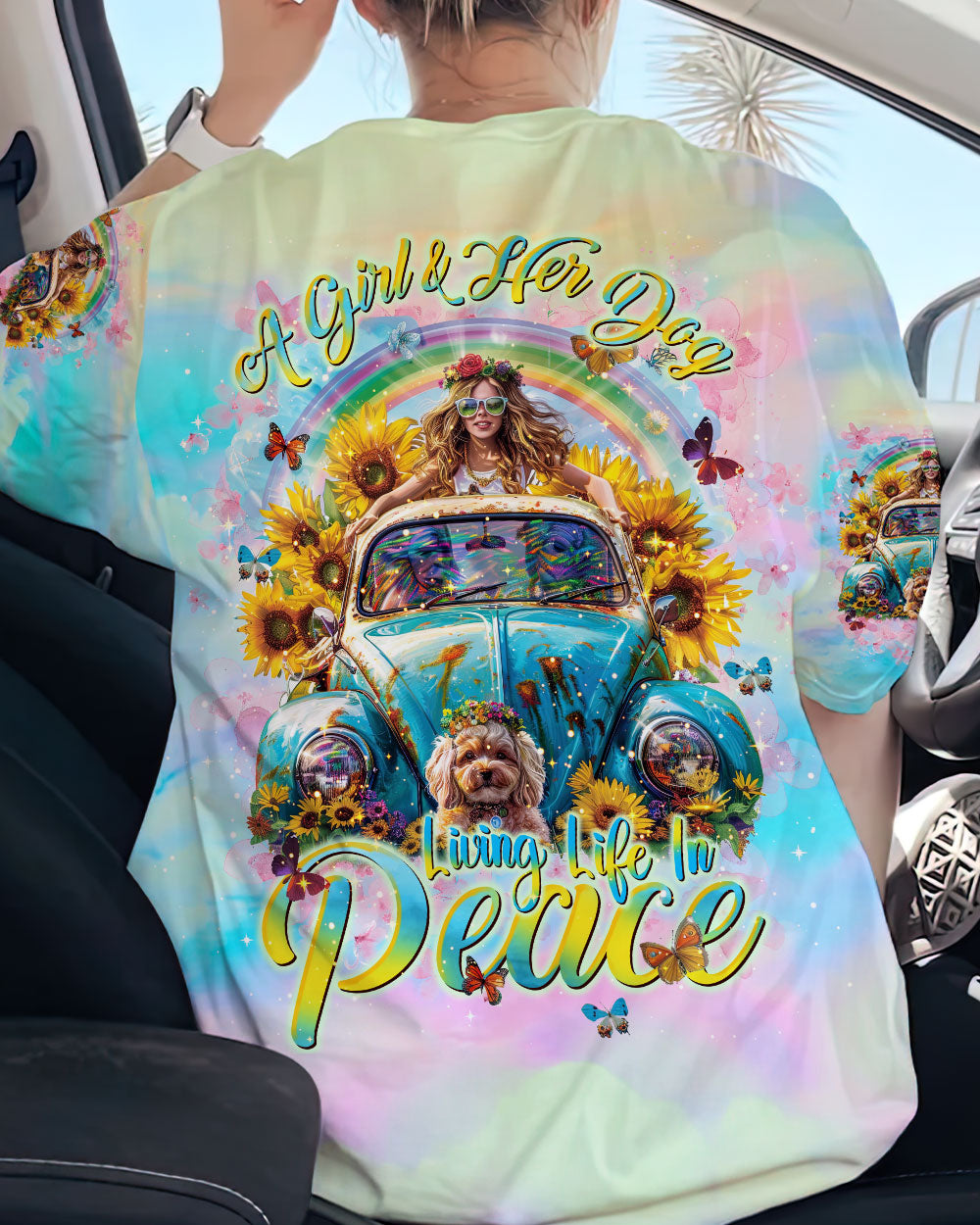 A GIRL AND HER DOG LIVING LIFE IN PEACE POODLE ALL OVER PRINT - TLNT1704245